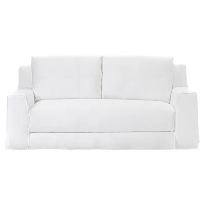 Pre-owned Gervasoni Loll 10 Sofa In White Linen Upholstery By Paola Navone