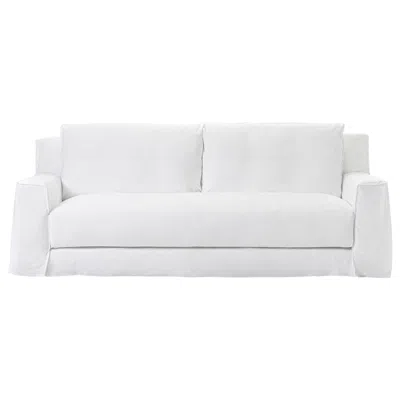 Pre-owned Gervasoni Loll 12 Sofa In White Linen Upholstery By Paola Navone
