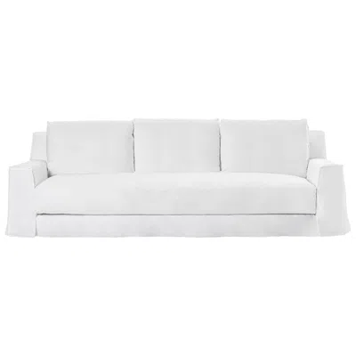 Pre-owned Gervasoni Loll 14 Sofa In White Linen Upholstery By Paola Navone