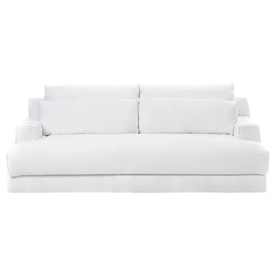 Pre-owned Gervasoni Loll 16 Sofa In White Linen Upholstery By Paola Navone