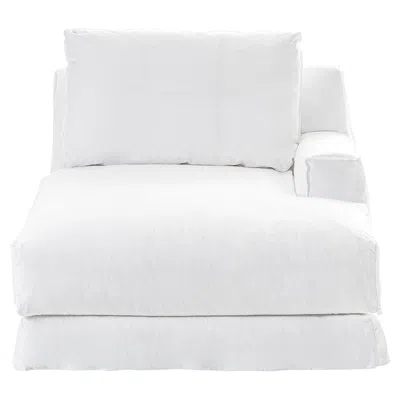 Pre-owned Gervasoni Loll 20 R Arm Dormeuse In White Linen Upholstery By Paola Navone