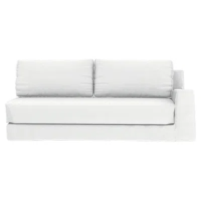 Pre-owned Gervasoni Loll 22 R Arm Modular End Element In White Linen By Paola Navone