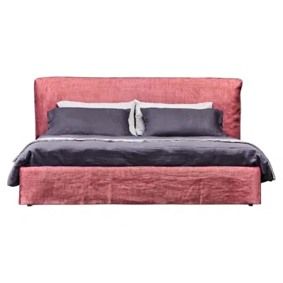 Pre-owned Gervasoni Loll 80 Double Bed With Slatted Base Design Paola Navone In Pink