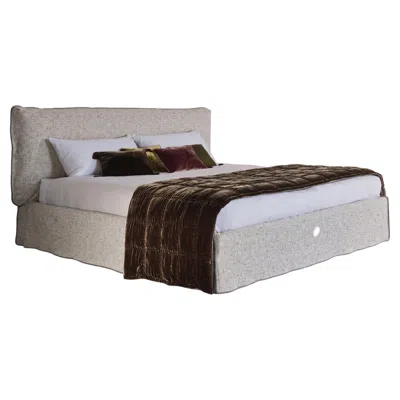 Pre-owned Gervasoni Loll 80 Double Bed With Slatted Base Design Paola Navone - Tweed In Gray