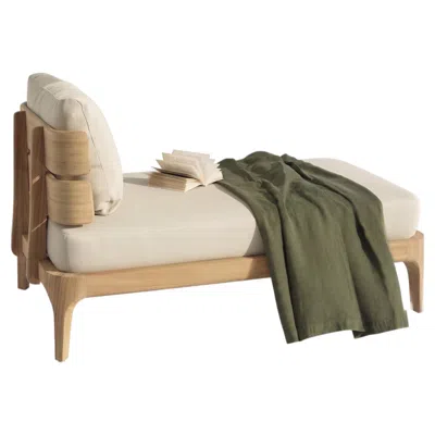 Pre-owned Gervasoni Mediterraneo 07 Chaise Longue Design Francesco Meda - Teak Structure In Brown
