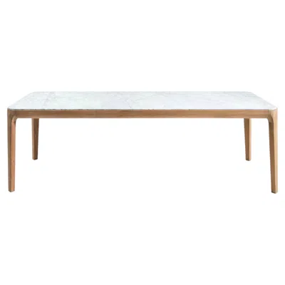 Pre-owned Gervasoni Mediterraneo 34 Table - Design Francesco Meda - Teak With Marble Top In Brown