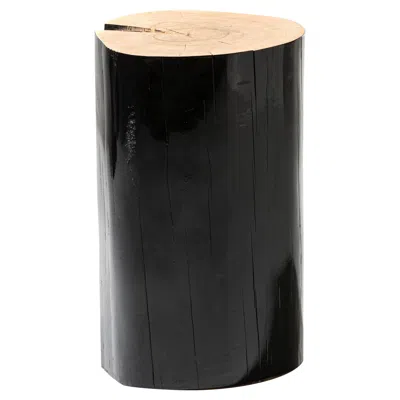 Pre-owned Gervasoni Medium Log Sections Of Beech Trunk Side Table In Black By Paola Navone