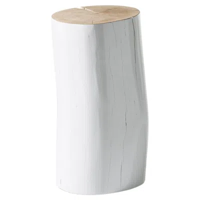 Pre-owned Gervasoni Medium Log Sections Of Beech Trunk Side Table In White By Paola Navone