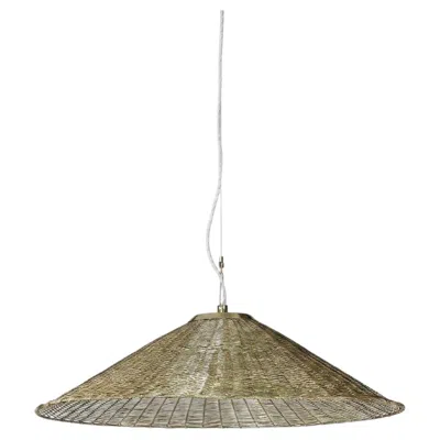 Pre-owned Gervasoni Medley 95 Pendant Lamp - Galvanized Woven Steel - 80 Cm / 31.5 Inch In Brown
