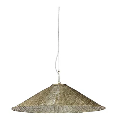 Pre-owned Gervasoni Medley 96 Pendant Lamp - Galvanized Woven Steel - 120 Cm / 47.2 Inch In Brown