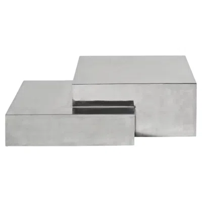 Pre-owned Gervasoni Medley Coffee Table - Polished Aluminium In Gray
