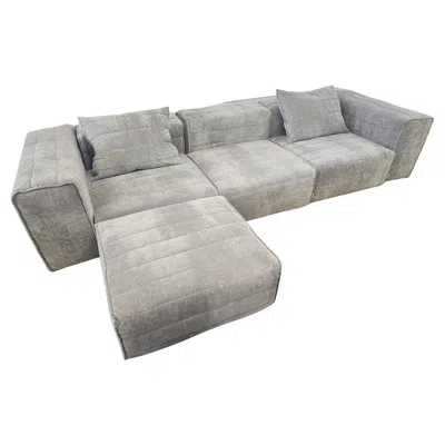 Pre-owned Gervasoni Modular Sofa, Velvet Upholstery, Modern Design, Italy, 2022 In Gray