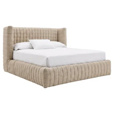 Pre-owned Gervasoni Nest Double Bed With Slatted Base Design Paola Navone - Stone In Sand