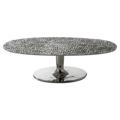 Pre-owned Gervasoni Next 148 Coffee Table In Cast Aluminium & Hammered Top By Paola Navone In Gray