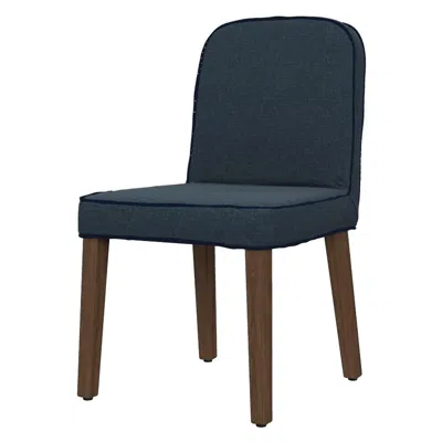 Pre-owned Gervasoni Next 25 Side Chair With Walnut Legs & Royal Blue Seat By Paola Navone