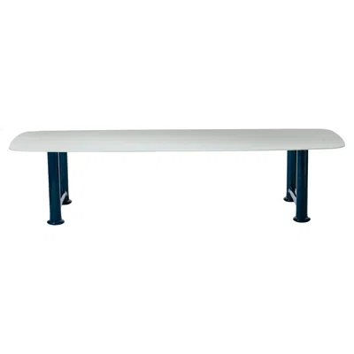 Pre-owned Gervasoni Next 33 Table In Ocean Lacquered & Tempered Glass Top By Paola Navone In Gray