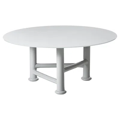 Pre-owned Gervasoni Next 36 Table In Pearl Lacquered & Tempered Glass Top By Paola Navone In Gray
