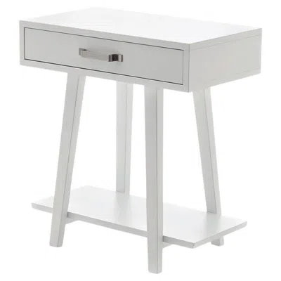 Pre-owned Gervasoni Night Table In White Lacquer With Wooden Feet By Paola Navone