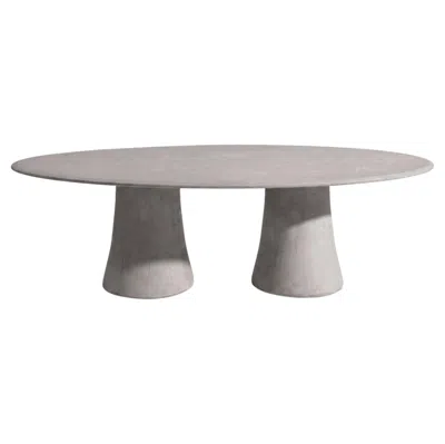 Pre-owned Gervasoni Noa 33 Oval Table - Design Marco Acerbis - Cenere In Gray