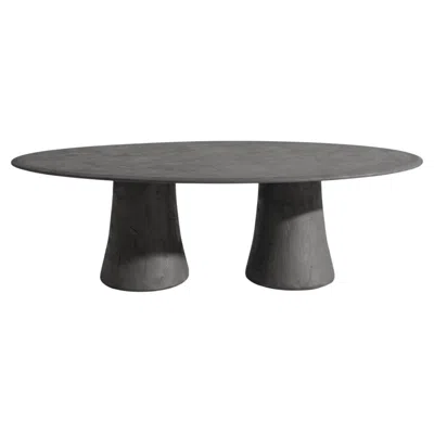 Pre-owned Gervasoni Noa 33 Oval Table - Design Marco Acerbis - Ferro In Gray