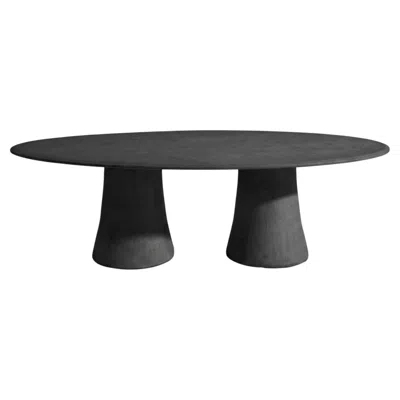 Pre-owned Gervasoni Noa 33 Oval Table - Design Marco Acerbis - Graphite In Black
