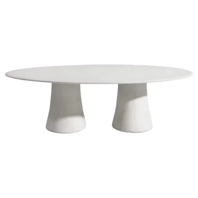 Pre-owned Gervasoni Noa 33 Oval Table - Design Marco Acerbis - Ivory In White
