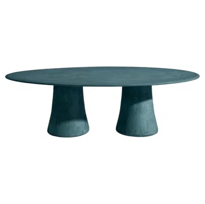 Pre-owned Gervasoni Noa 34 Oval Table - Design Marco Acerbis - Ottanio In Blue
