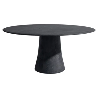 Pre-owned Gervasoni Noa 39 Round Table - Design Marco Acerbis - Graphite In Black