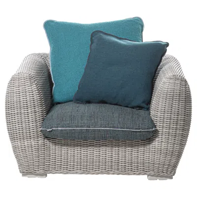 Pre-owned Gervasoni Panda 05 Armchair In Capri 04 Upholstery & White/gray Resin Fiber