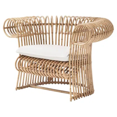 Pre-owned Gervasoni R 513 Rattan Armchair - Design Vico Magistretti In Sand