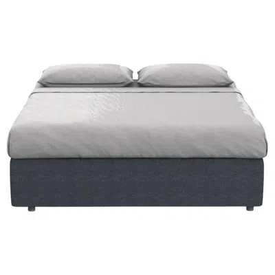 Pre-owned Gervasoni Simple B Bed In Coal Upholstery & Grey Wood Feet By Paola Navone In Gray