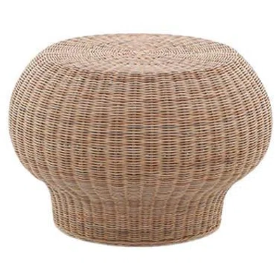 Pre-owned Gervasoni Small Bolla Ottoman In Natural Melange Rattan Core By Michael Sodeau In Brown