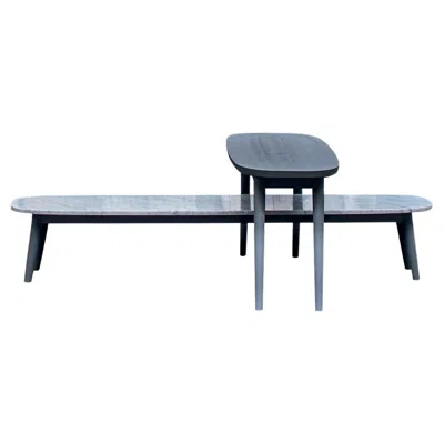 Pre-owned Gervasoni Small Brick Oval Coffee Table In Grey Bleached Oak By Paola Navone In Gray