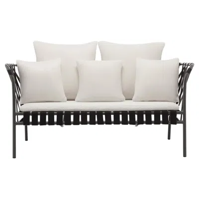 Pre-owned Gervasoni Small Inout Sofa In Aspen 02 Upholstery & Grey Frame With Black Belts In Gray