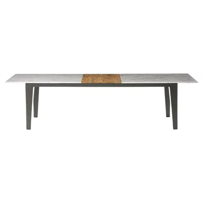 Pre-owned Gervasoni Small Inout Table In Marble & Extention Teak Top With Grey Aluminium In Gray