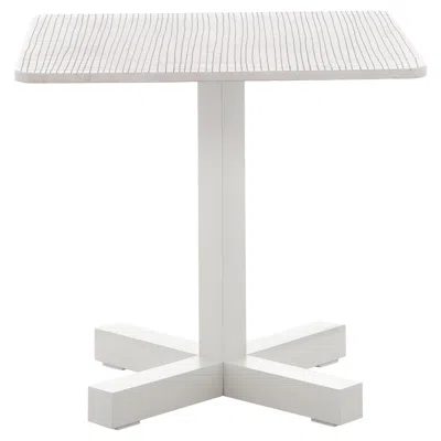 Pre-owned Gervasoni Small Inout Table In Mosaic Texture Concrete Top With Matt White Steel