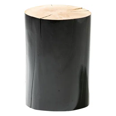Pre-owned Gervasoni Small Log Sections Of Beech Trunk Side Table In Black By Paola Navone