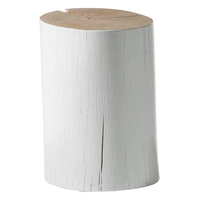 Pre-owned Gervasoni Small Log Sections Of Beech Trunk Side Table In White By Paola Navone