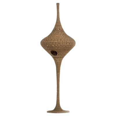 Pre-owned Gervasoni Spin M Floor Lamp In Natural Melange Rattan By Michael Sodeau In Brown
