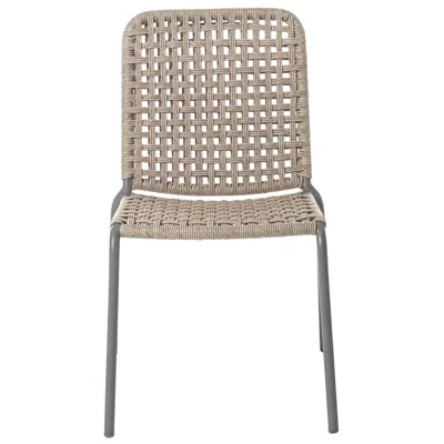 Pre-owned Gervasoni Straw Chair In Light Grey Aluminium Frame With Woven Resin Fiber Seat In Gray