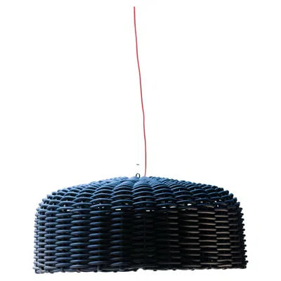 Pre-owned Gervasoni Sweet 95 Suspension Lamp In Woven Matt Blue Pvc By Paola Navone