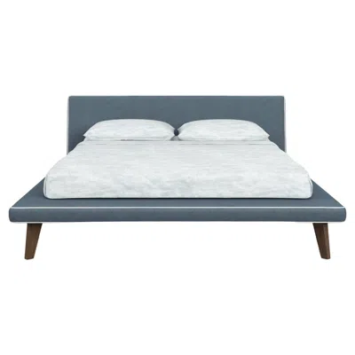 Pre-owned Gervasoni Tray Ek Bed In Munch Upholstery & Walnut Feet By Paola Navone In Gray