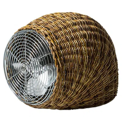 Pre-owned Gervasoni Wind Table Fan In Handwoven Dark Pulut By Jasper Startup In Black