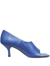 Gestuz 70mm Square-toe Leather Pumps In Blue