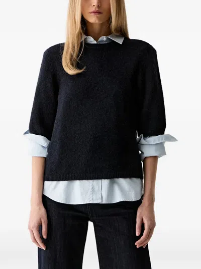 Gestuz Alpha Short-sleeve Knitted Sweater In Blue
