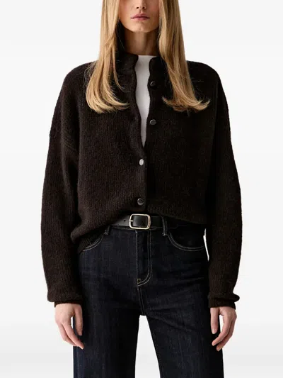 Gestuz Alphagz Ribbed-knit Cardigan In Brown
