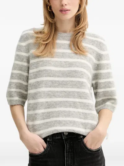 Gestuz Alphagz Stripe-pattern Sweater In Gray