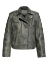 Gestuz Asymmetrical Zip-fastening Leather Jacket In Multi