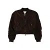 Gestuz Cropped Zip Bomber Jacket In Brown