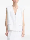 Gestuz Button-fastening Sleeveless Waistcoat In White